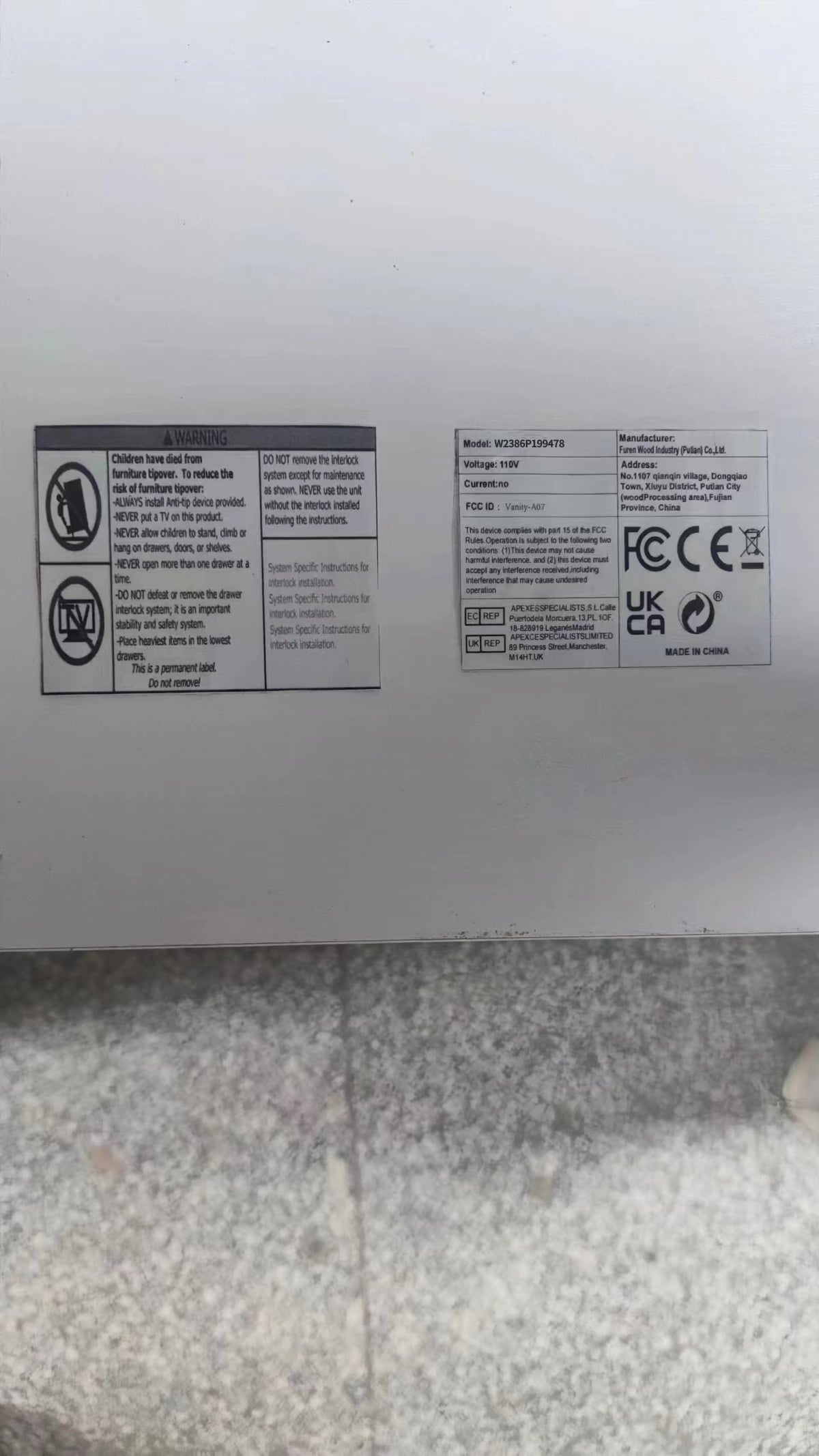 THE FURNITURE CO. Vanity Default 43.3 Makeup Vanity Table with Large Mirror and LED Lights, Brightness Adjustable Dressing Table with 3 Drawers In Black with Stool