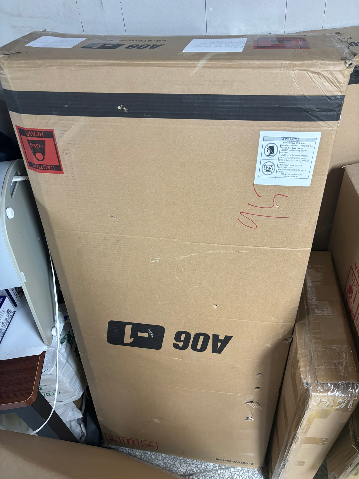 THE FURNITURE CO. Vanity Default 47.2 Vanity Desk with Large Mirror and 3 Lighting Modes Adjustable Brightness with 3 Drawers and 2 Cabinets In White