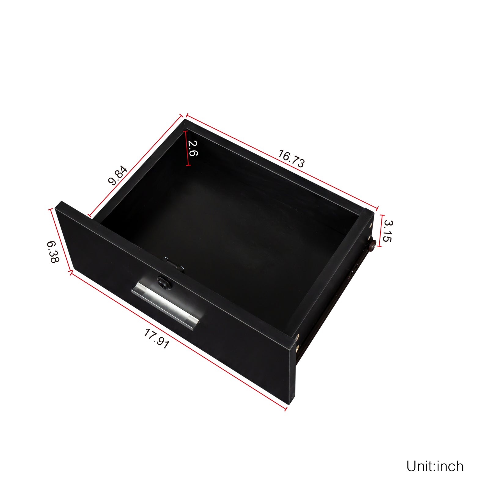 THE FURNITURE CO. Vanity Default Black Modern Simple Hair Desk With Multi-Layer Storage In Black