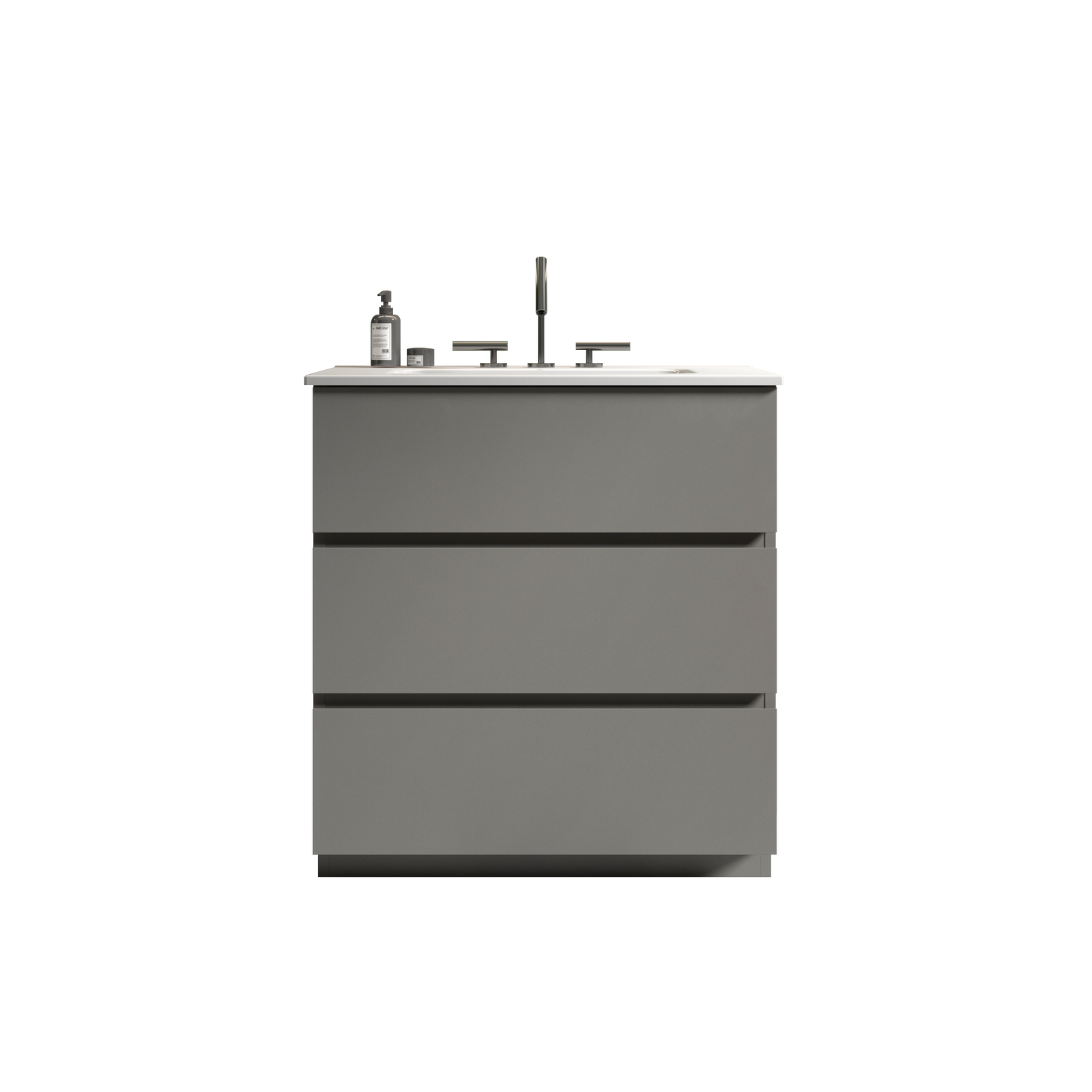 THE FURNITURE CO. Vanity Default Gray Bathroom Vanity with Large Storage and One-Piece Sink In Gray