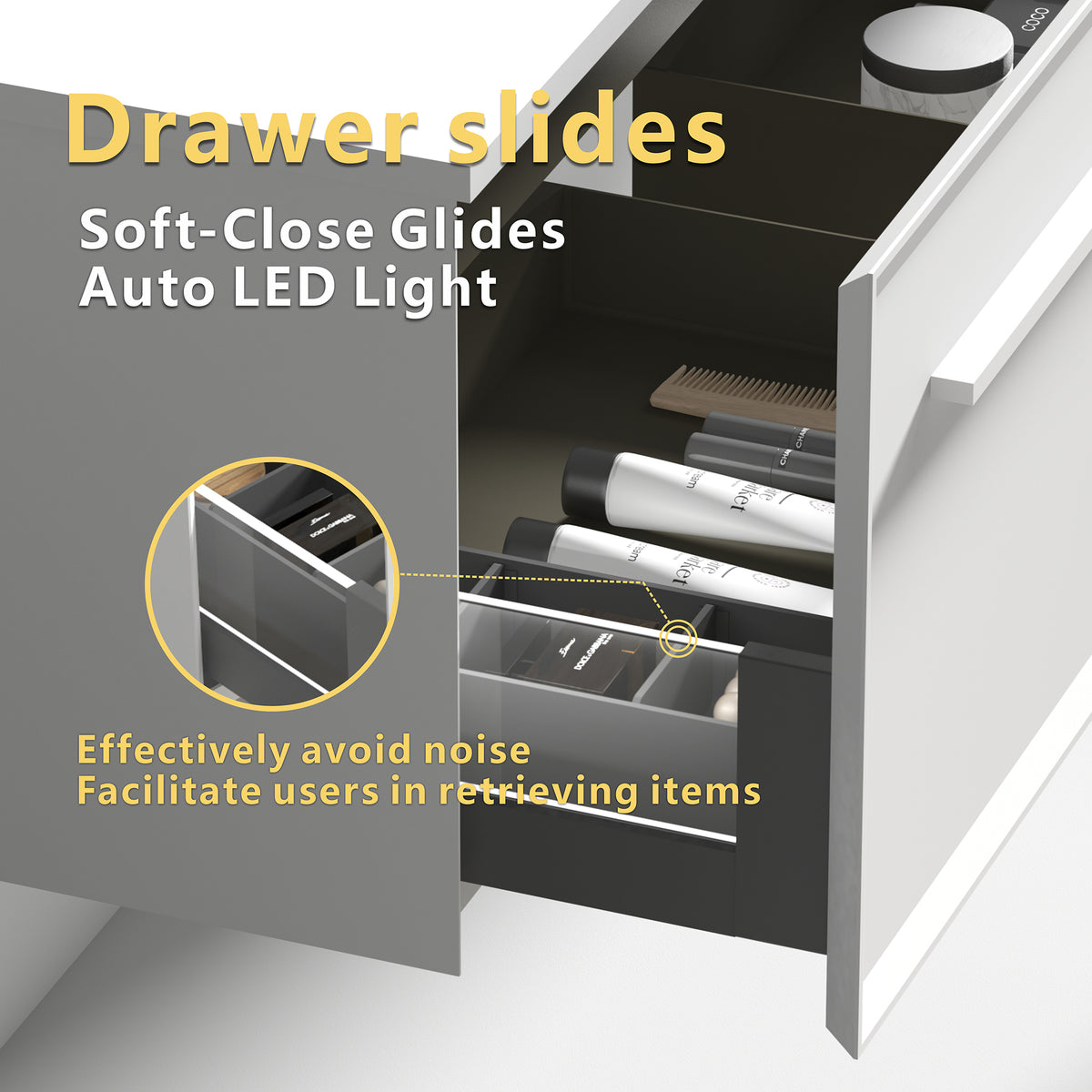 THE FURNITURE CO. Vanity Default Matt Snow White Bathroom Vanity with Solid Surface Sink In White