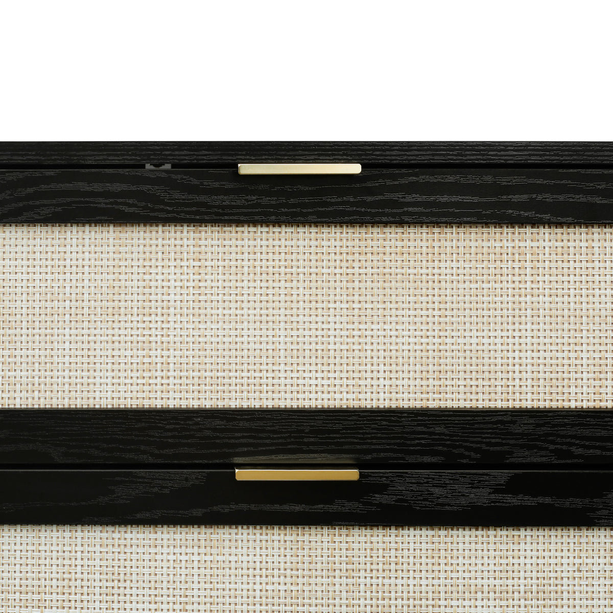 THE FURNITURE CO. Vanity Default Modern 6 Drawer Dresser Wood Cabinet for Storage In Black