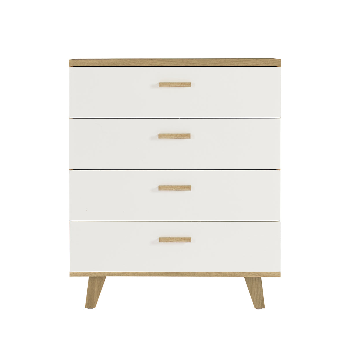 THE FURNITURE CO. Vanity Default Solid Wood Drawer Dresser Cabinet Buffet Sideboard Storage Console In Brown and White