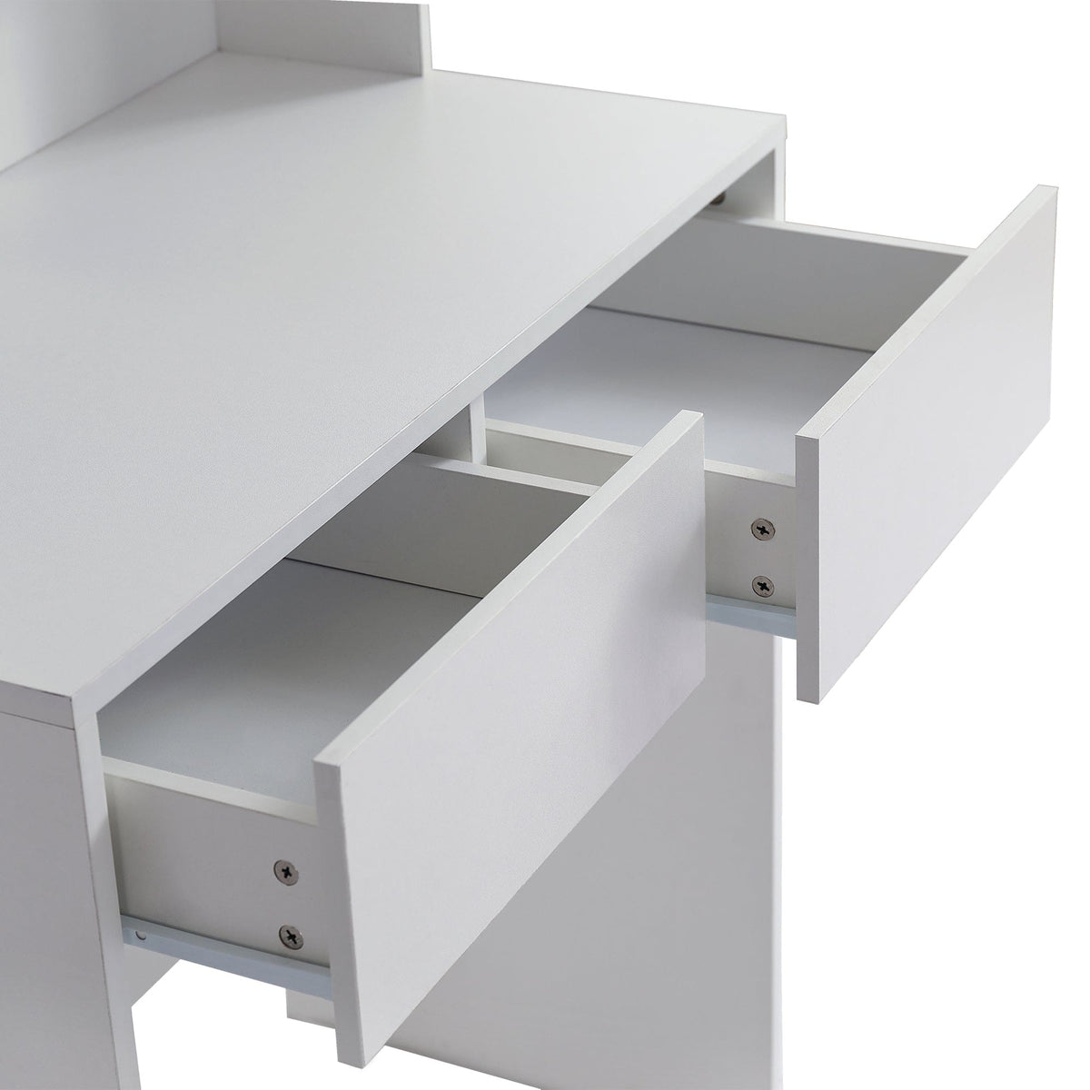 THE FURNITURE CO. Vanity Default Vanity Desk With Mirror And 2 Drawers In White Color