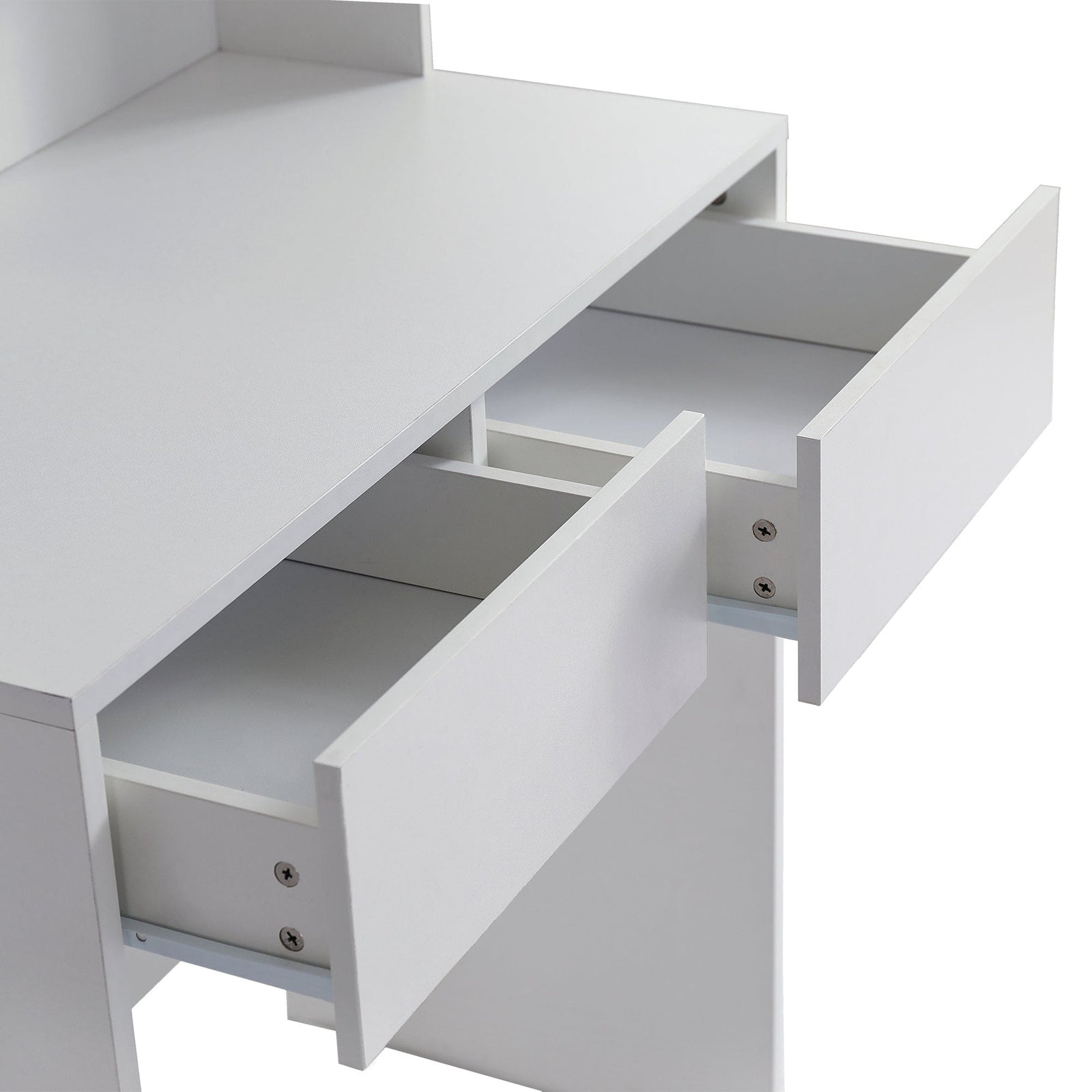 THE FURNITURE CO. Vanity Default Vanity Desk With Mirror And 2 Drawers In White Color