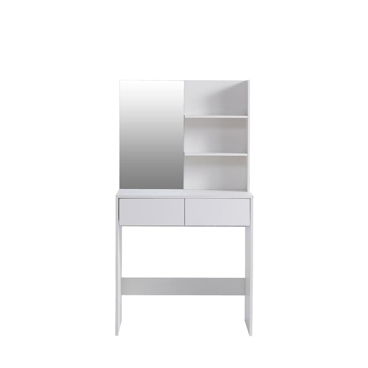 THE FURNITURE CO. Vanity Default Vanity Desk With Mirror And 2 Drawers In White Color