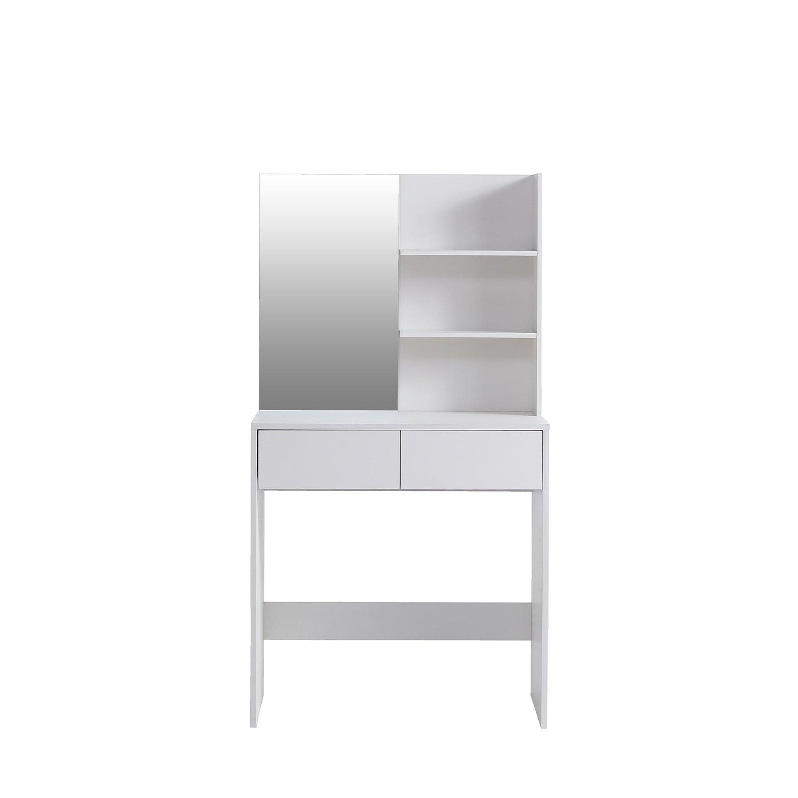 THE FURNITURE CO. Vanity Default Vanity Desk With Mirror And 2 Drawers In White Color