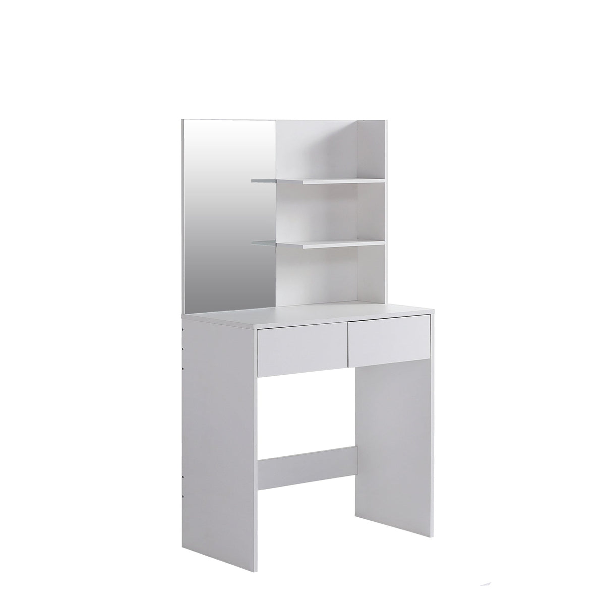 THE FURNITURE CO. Vanity Default Vanity Desk With Mirror And 2 Drawers In White Color