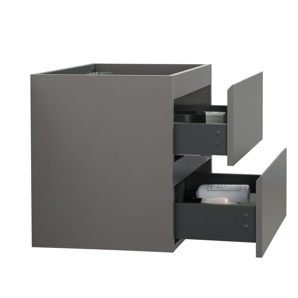 THE FURNITURE CO. Vanity Default Wall Mount Cabinet Without Basin Pre-Assembled With Two Drawers In Gray