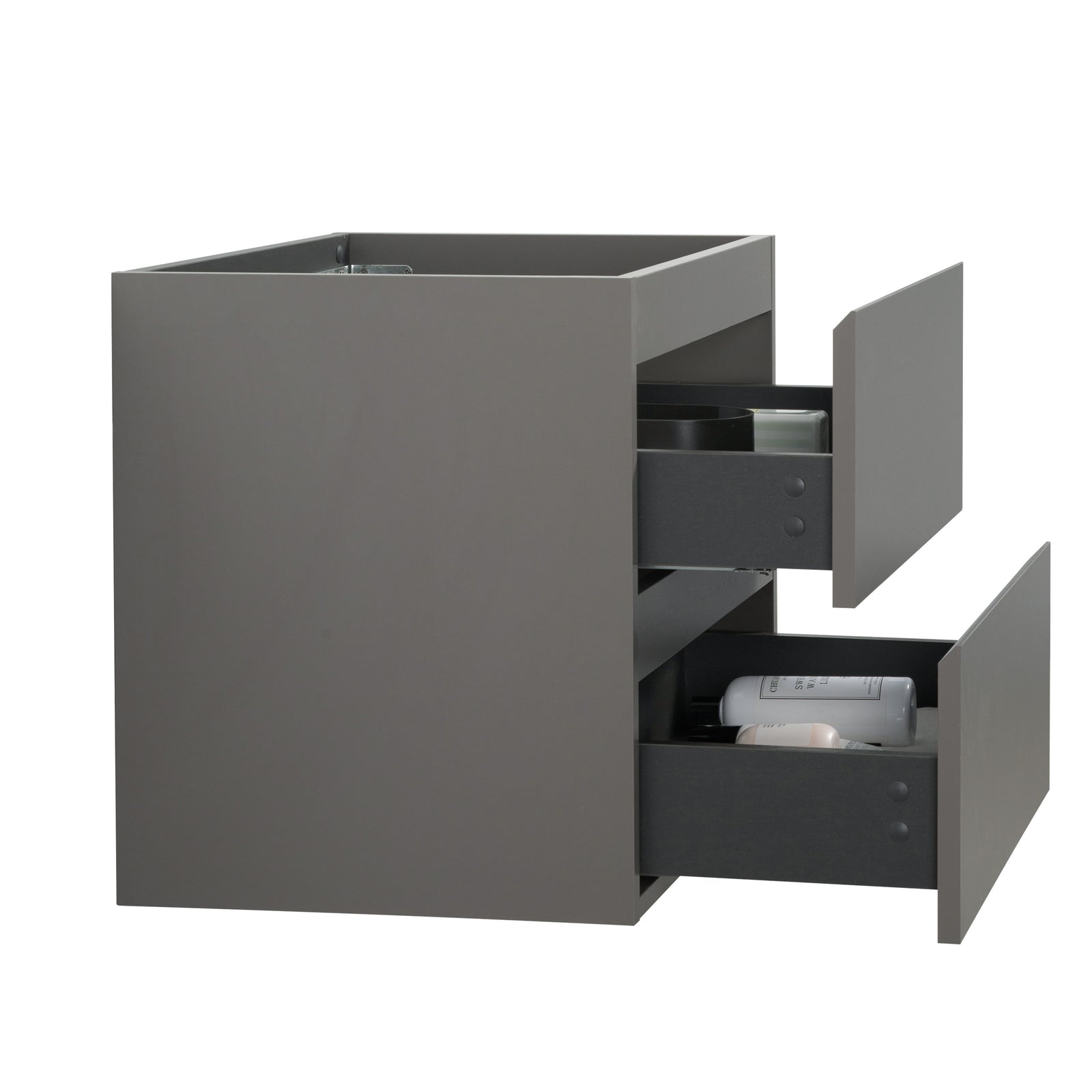 THE FURNITURE CO. Vanity Default Wall Mount Cabinet Without Basin Pre-Assembled With Two Drawers In Gray