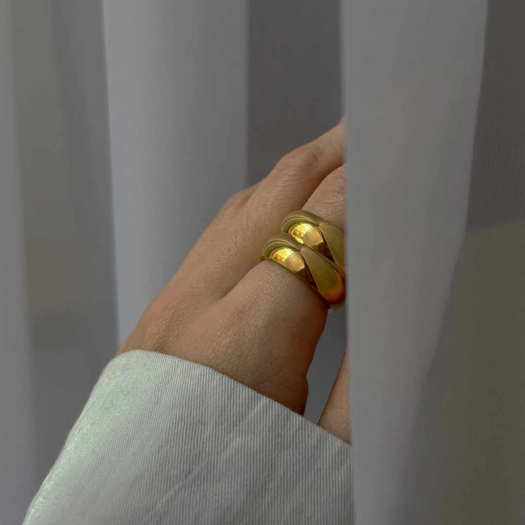 Seraphina Double Chunky Gold Ring