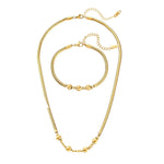 Load image into Gallery viewer, Thick Snake Chain Beaded Necklace and Bracelet
