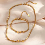 Load image into Gallery viewer, Thick Snake Chain Beaded Necklace and Bracelet
