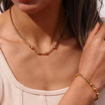 Load image into Gallery viewer, Thick Snake Chain Beaded Necklace and Bracelet
