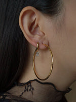 Load image into Gallery viewer, Bella Large Thin Gold Hoop Earrings
