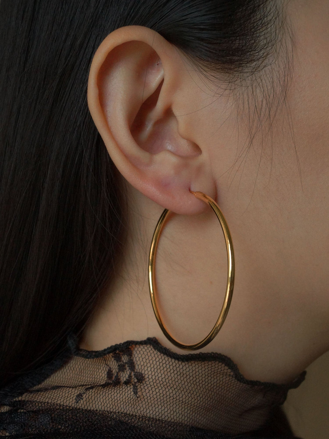 Bella Large Thin Gold Hoop Earrings