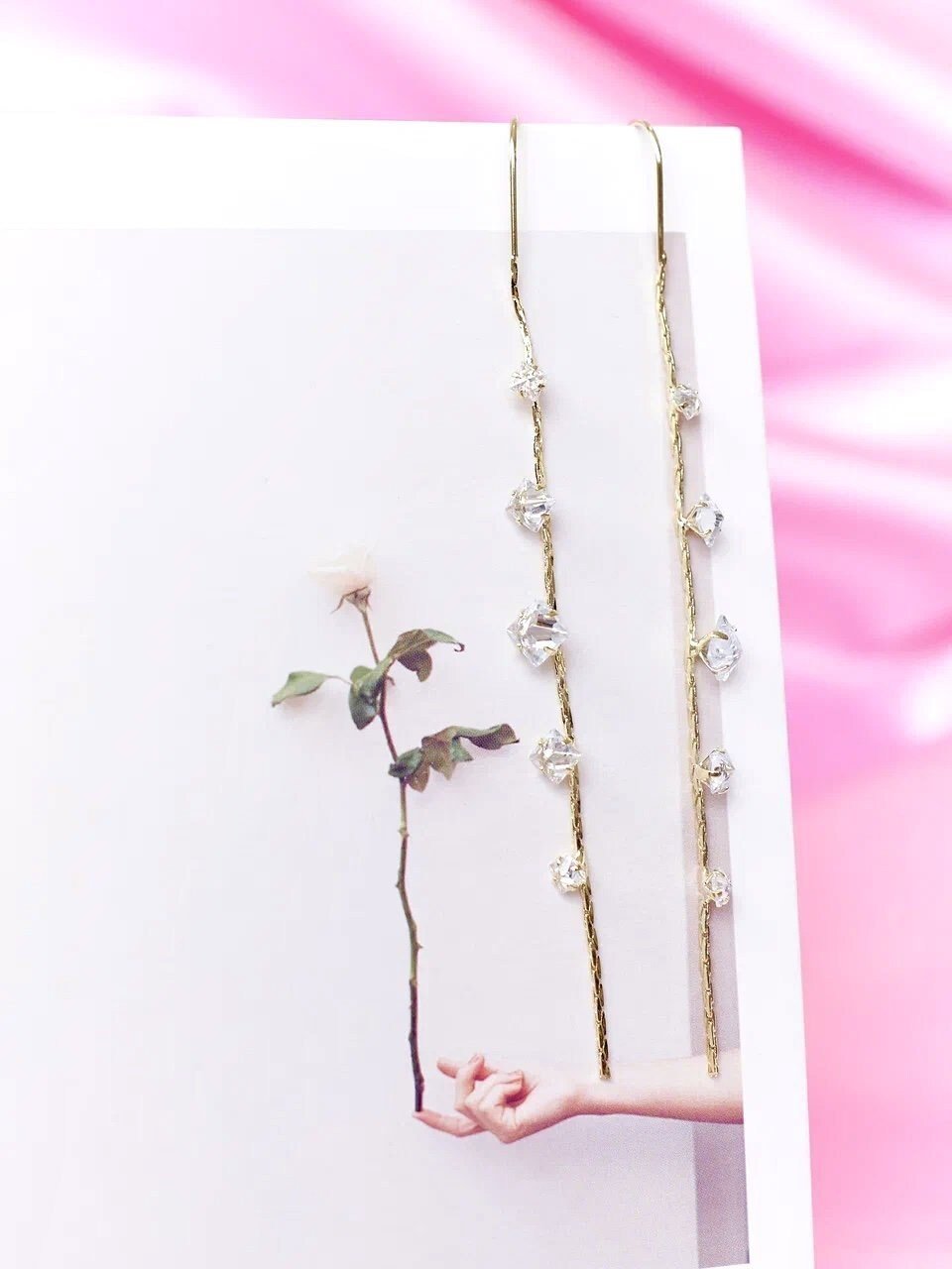 Jandi thread crystal drop earrings