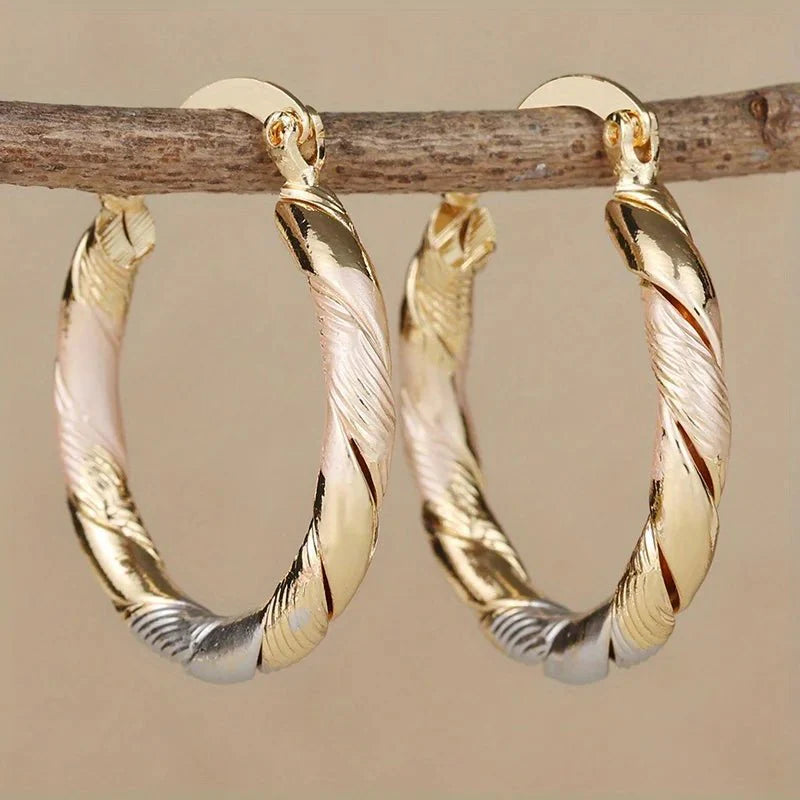 Triple contrast wrap hoop earrings 698754