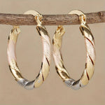 Load image into Gallery viewer, Triple Contrast Wrap Hoop Earrings
