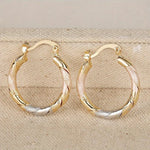 Load image into Gallery viewer, Triple Contrast Wrap Hoop Earrings
