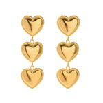 Load image into Gallery viewer, Triple Hearts Drop Earrings
