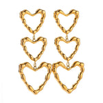 Load image into Gallery viewer, Triple Outlined Hearts Drop Earrings
