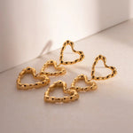 Load image into Gallery viewer, Triple Outlined Hearts Drop Earrings
