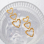 Load image into Gallery viewer, Triple Outlined Hearts Drop Earrings
