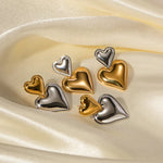 Load image into Gallery viewer, Two Tone Accented Heart Earrings
