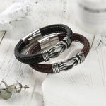 Load image into Gallery viewer, Unisex Eternal Love Knot Leather Bracelet
