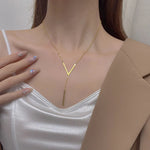 Load image into Gallery viewer, V Drop Lariat Necklace
