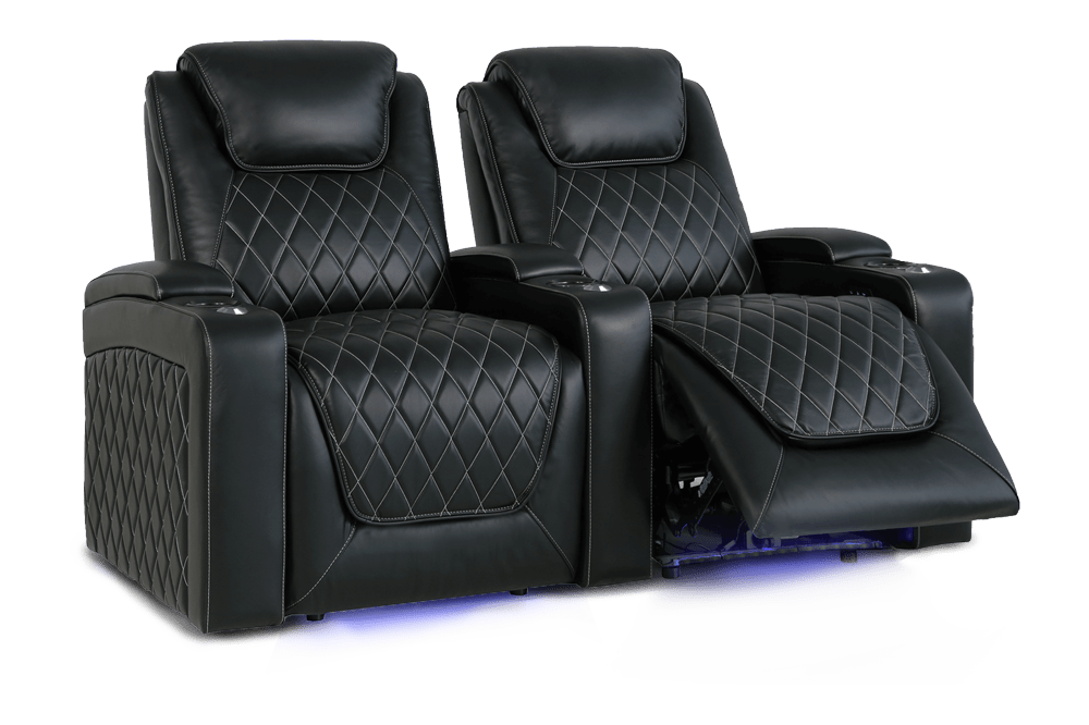 Valencia Home Theater Seating Home Theater Seating Oslo Leather Home Theater Seating with Power Headrest &amp; Cup Holder