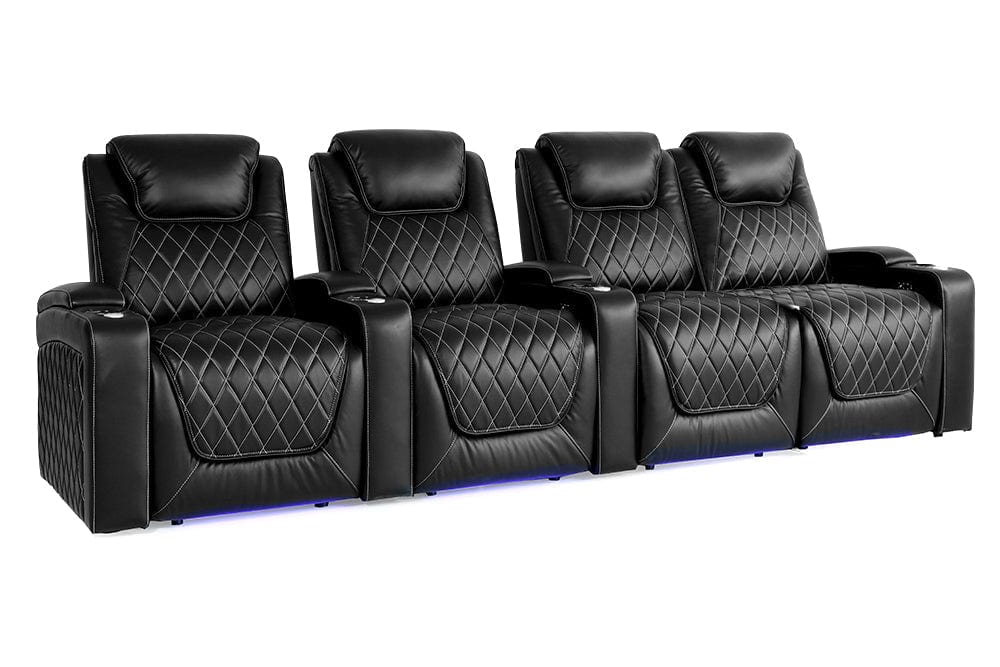 Valencia Home Theater Seating Home Theater Seating Oslo Leather Home Theater Seating with Power Headrest &amp; Cup Holder