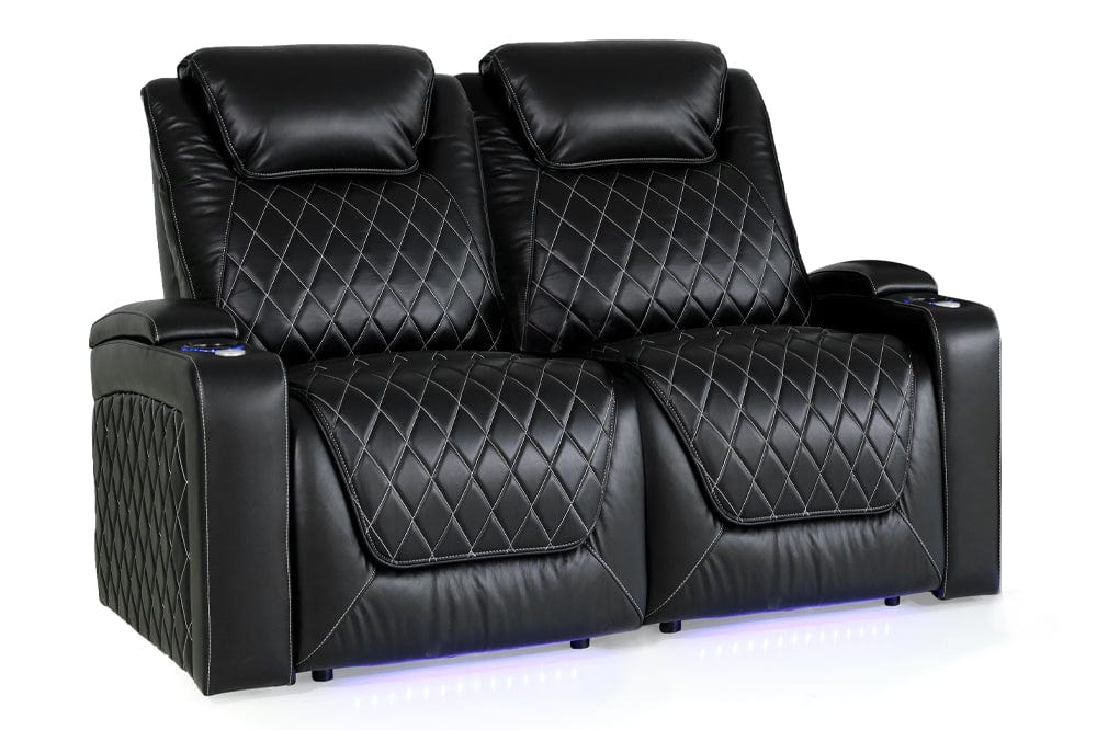 Valencia Home Theater Seating Home Theater Seating Oslo XL Leather Home Theater Seating with Power Headrest &amp; Cup Holder