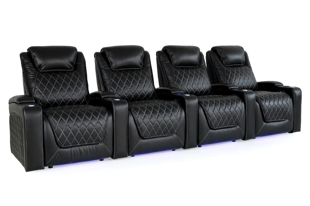 Valencia Home Theater Seating Home Theater Seating Oslo XL Leather Home Theater Seating with Power Headrest &amp; Cup Holder