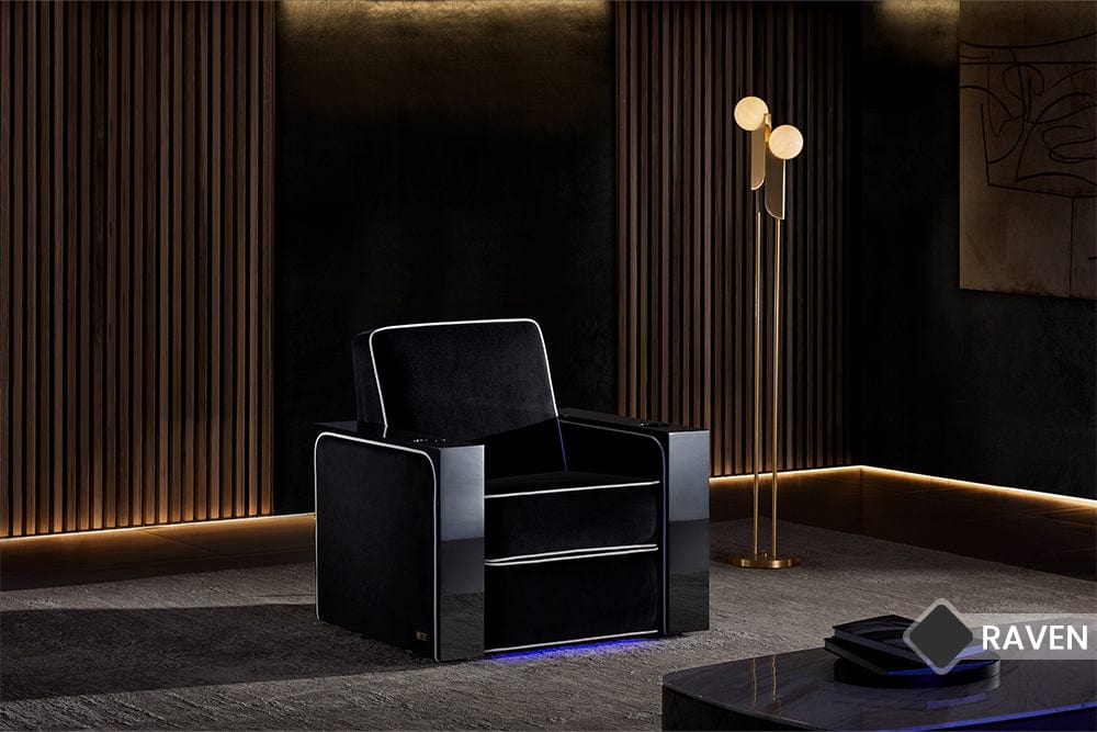 Valencia Home Theater Seating Home Theater Seating Parisian Velour Home Theater Seating with Cup Holder &amp; USB Port