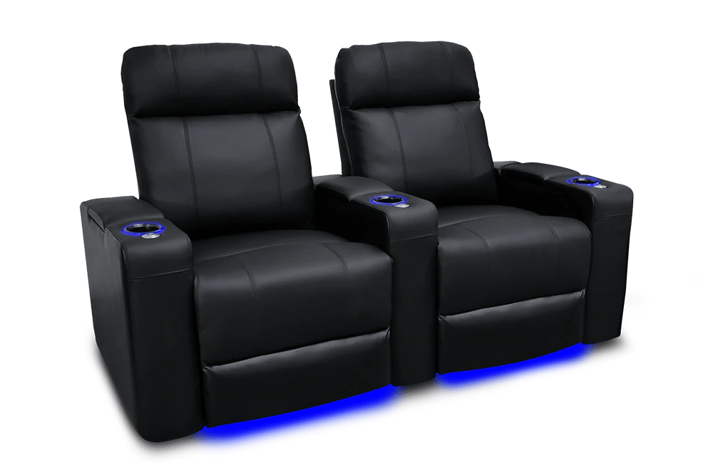 Valencia Home Theater Seating Home Theater Seating Piacenza Leather Home Theater Seating with Power Headrest &amp; Cup Holder