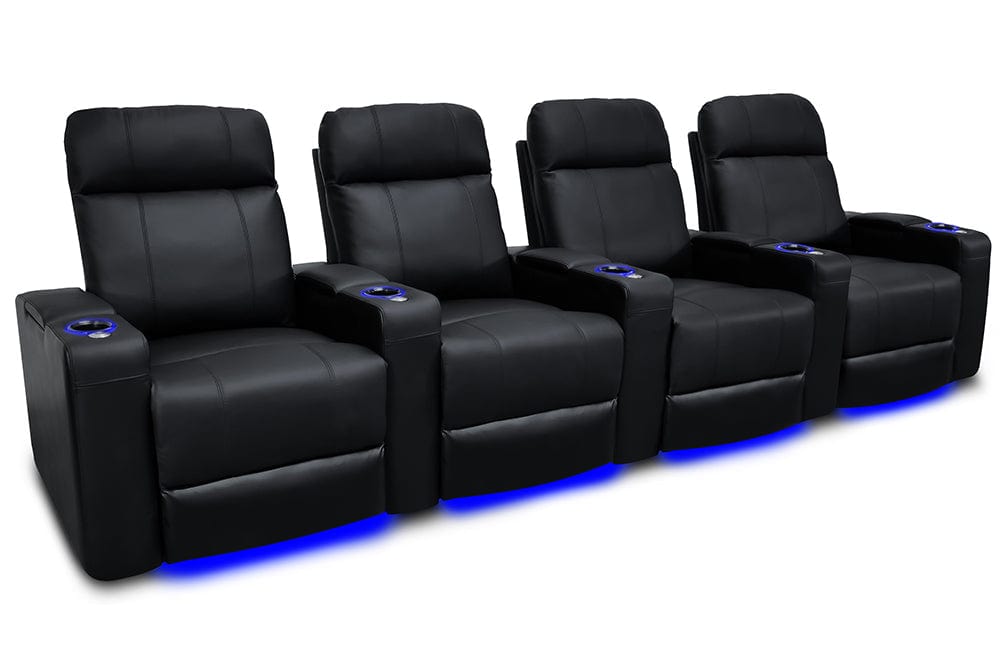 Valencia Home Theater Seating Home Theater Seating Piacenza Leather Home Theater Seating with Power Headrest &amp; Cup Holder