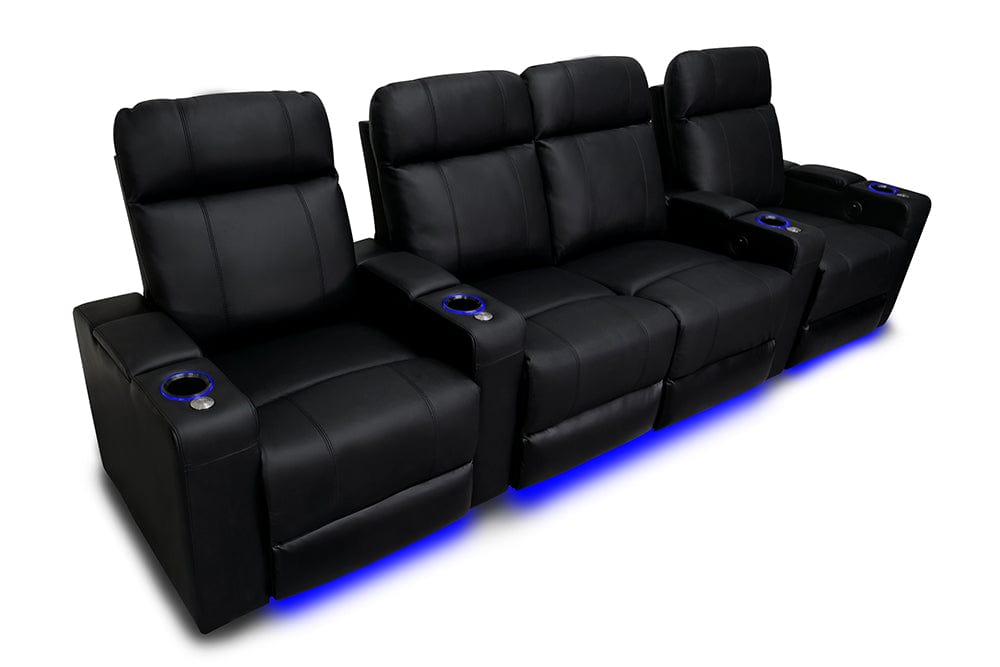 Valencia Home Theater Seating Home Theater Seating Piacenza Leather Home Theater Seating with Power Headrest & Cup Holder