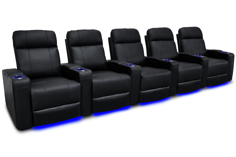 Valencia Home Theater Seating Home Theater Seating Piacenza Leather Home Theater Seating with Power Headrest &amp; Cup Holder
