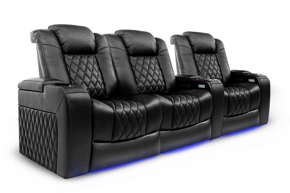 Valencia Home Theater Seating Home Theater Seating Tuscany Leather Home Theater Seating with Power Headrest & Cup Holder