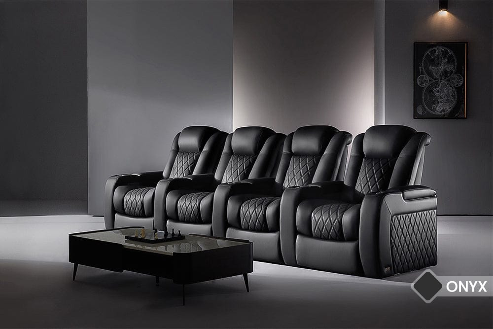 Valencia Home Theater Seating Home Theater Seating Tuscany Luxury Leather Home Theater Seating with Power Headrest & Cup Holder