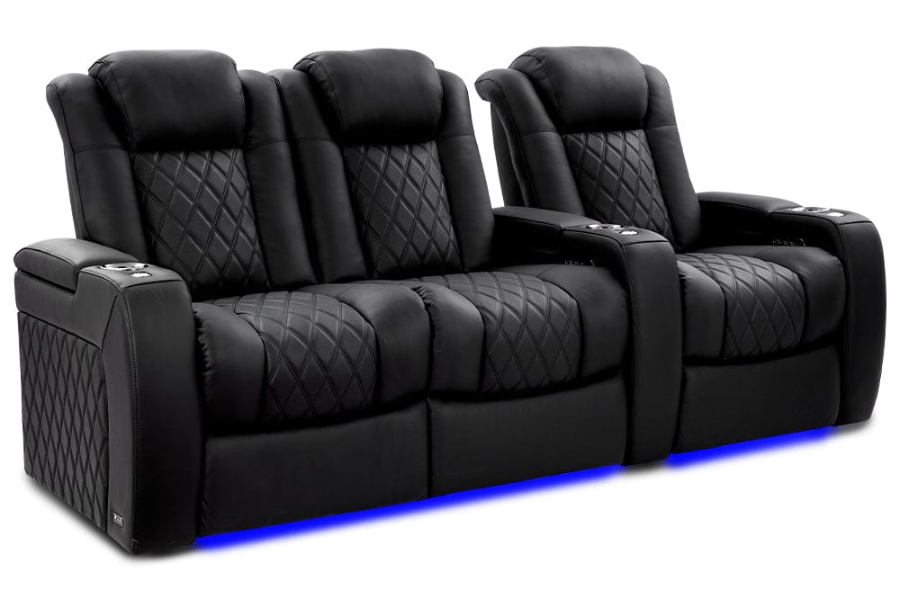 Valencia Home Theater Seating Home Theater Seating Tuscany Ultimate Leather Home Theater Seating with Power Headrest & Cup Holder