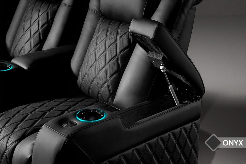 Valencia Home Theater Seating Home Theater Seating Tuscany Ultimate Leather Home Theater Seating with Power Headrest &amp; Cup Holder