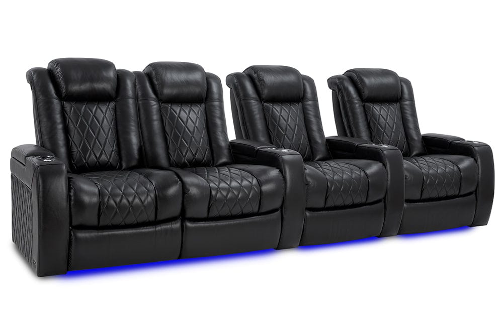 Valencia Home Theater Seating Home Theater Seating Tuscany XL Leather Home Theater Seating with Power Headrest & Cup Holder