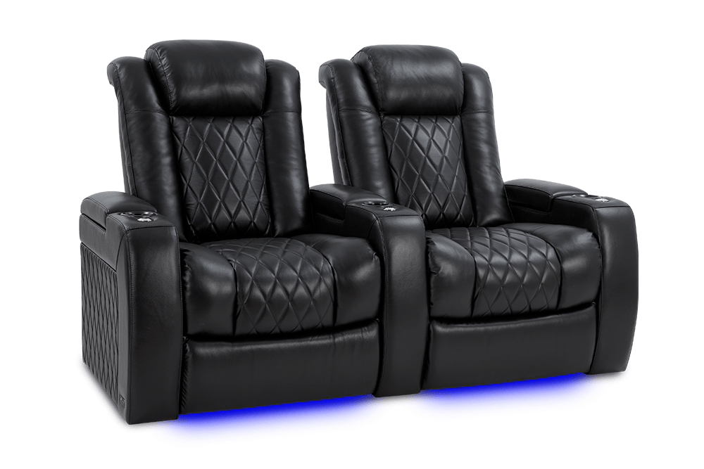 Valencia Home Theater Seating Home Theater Seating Tuscany XL Leather Home Theater Seating with Power Headrest &amp; Cup Holder