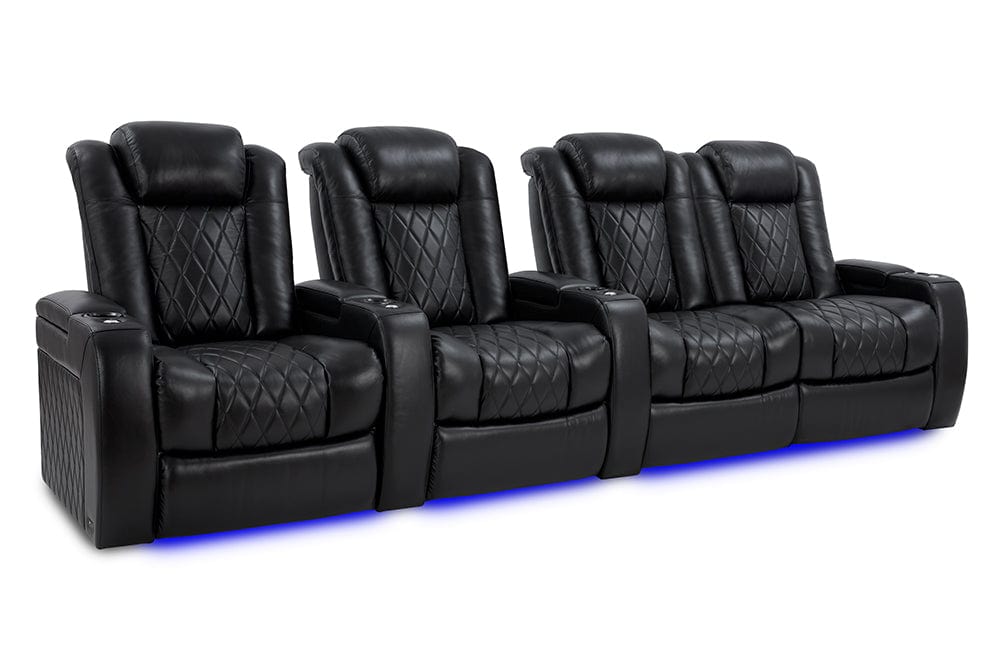 Valencia Home Theater Seating Home Theater Seating Tuscany XL Leather Home Theater Seating with Power Headrest &amp; Cup Holder