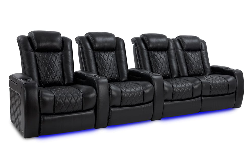 Valencia Home Theater Seating Home Theater Seating Tuscany XL Leather Home Theater Seating with Power Headrest & Cup Holder