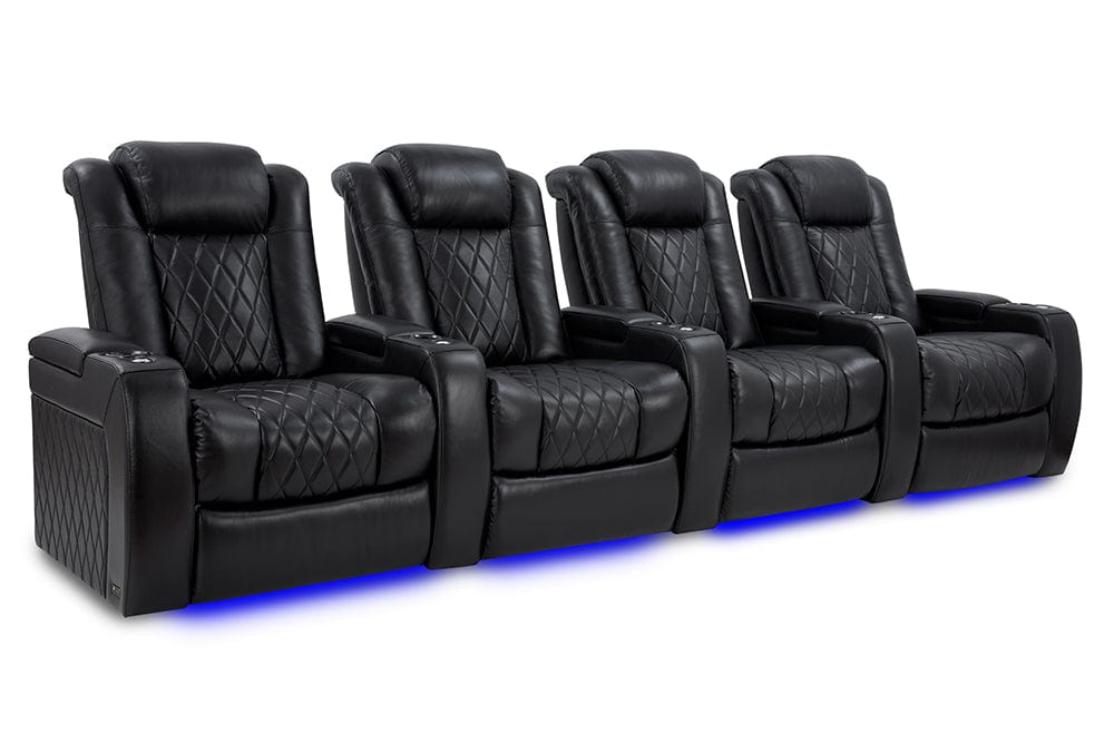 Valencia Home Theater Seating Home Theater Seating Tuscany XL Leather Home Theater Seating with Power Headrest & Cup Holder