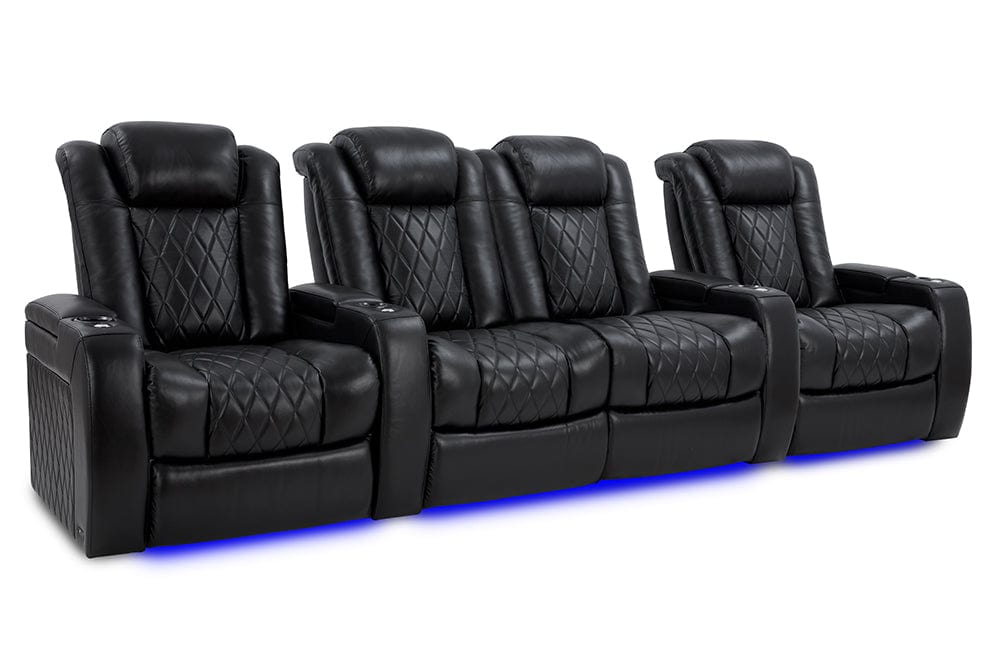 Valencia Home Theater Seating Home Theater Seating Tuscany XL Leather Home Theater Seating with Power Headrest & Cup Holder